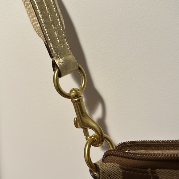 Vintage Signature Tan Gold Stripe Coach Swingback - Picture 14 of 16